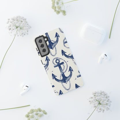 Navy Anchor Tapestry  Samsung S21 - Tough
