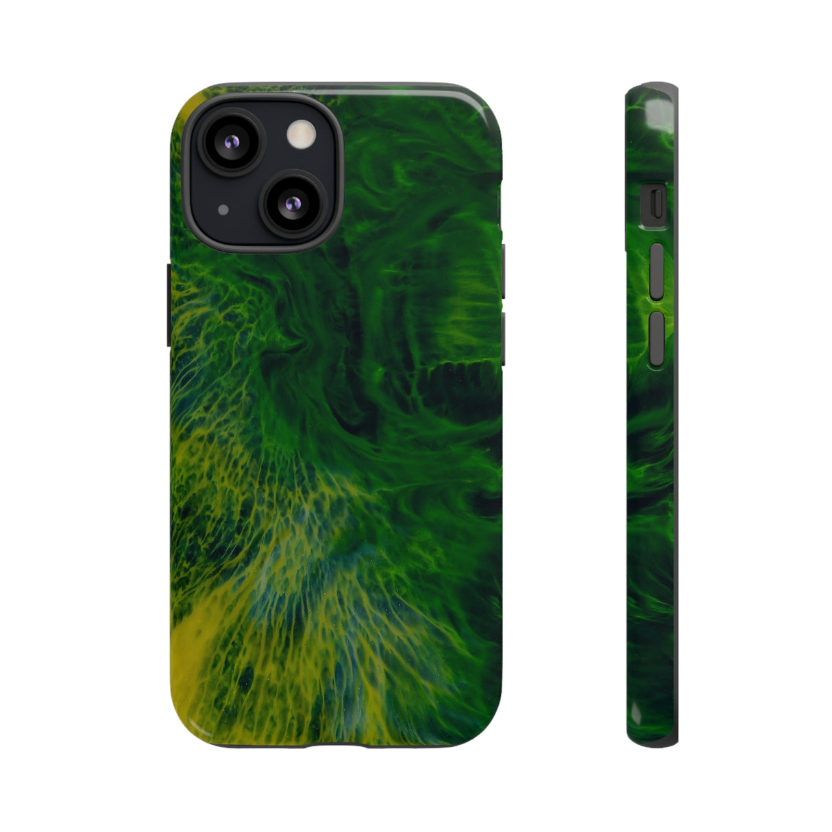 Dark Green Ink Art - Protective Phone Case