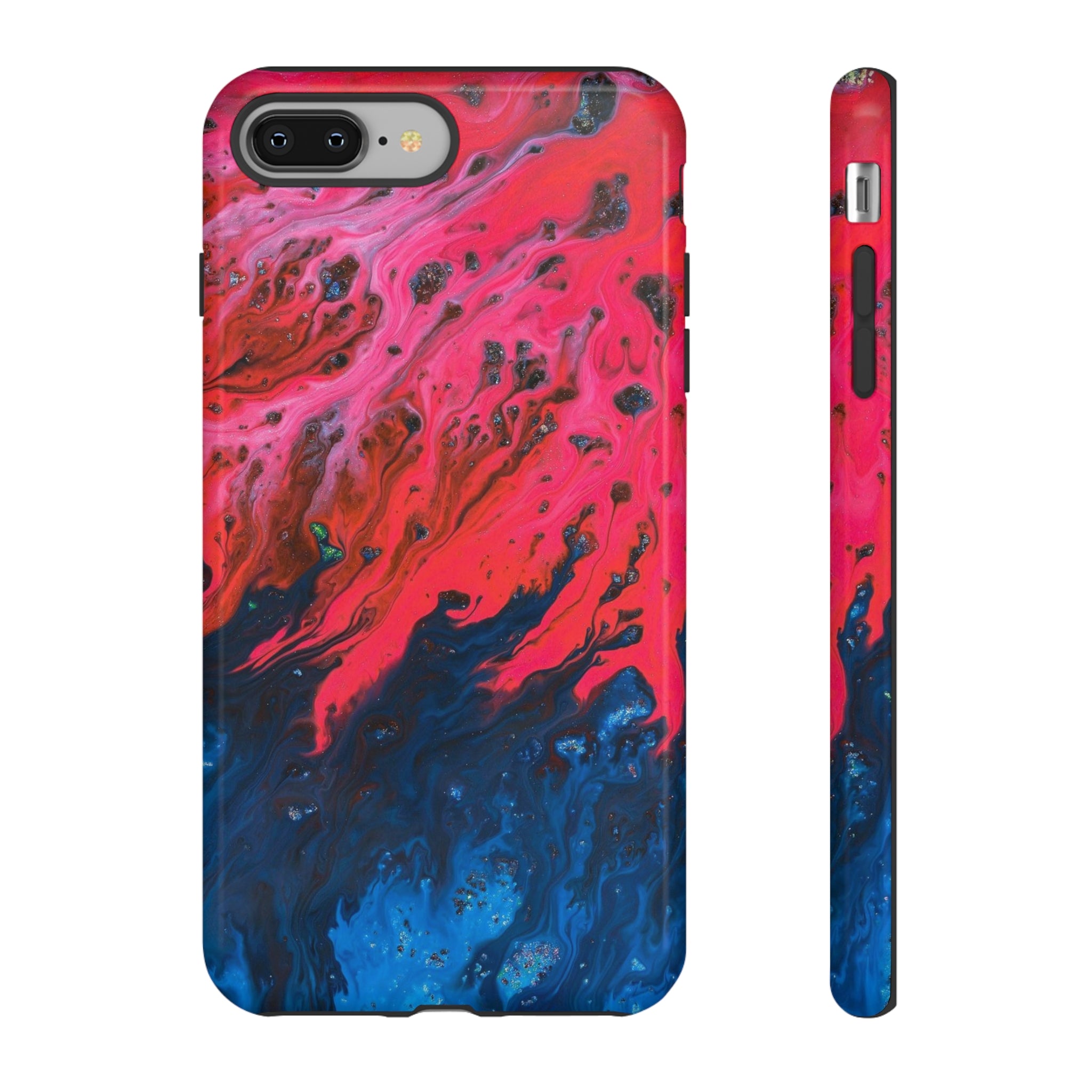 Bright Pink River Ink Art iPhone Case (Protective) iPhone 8 Plus Glossy Phone Case