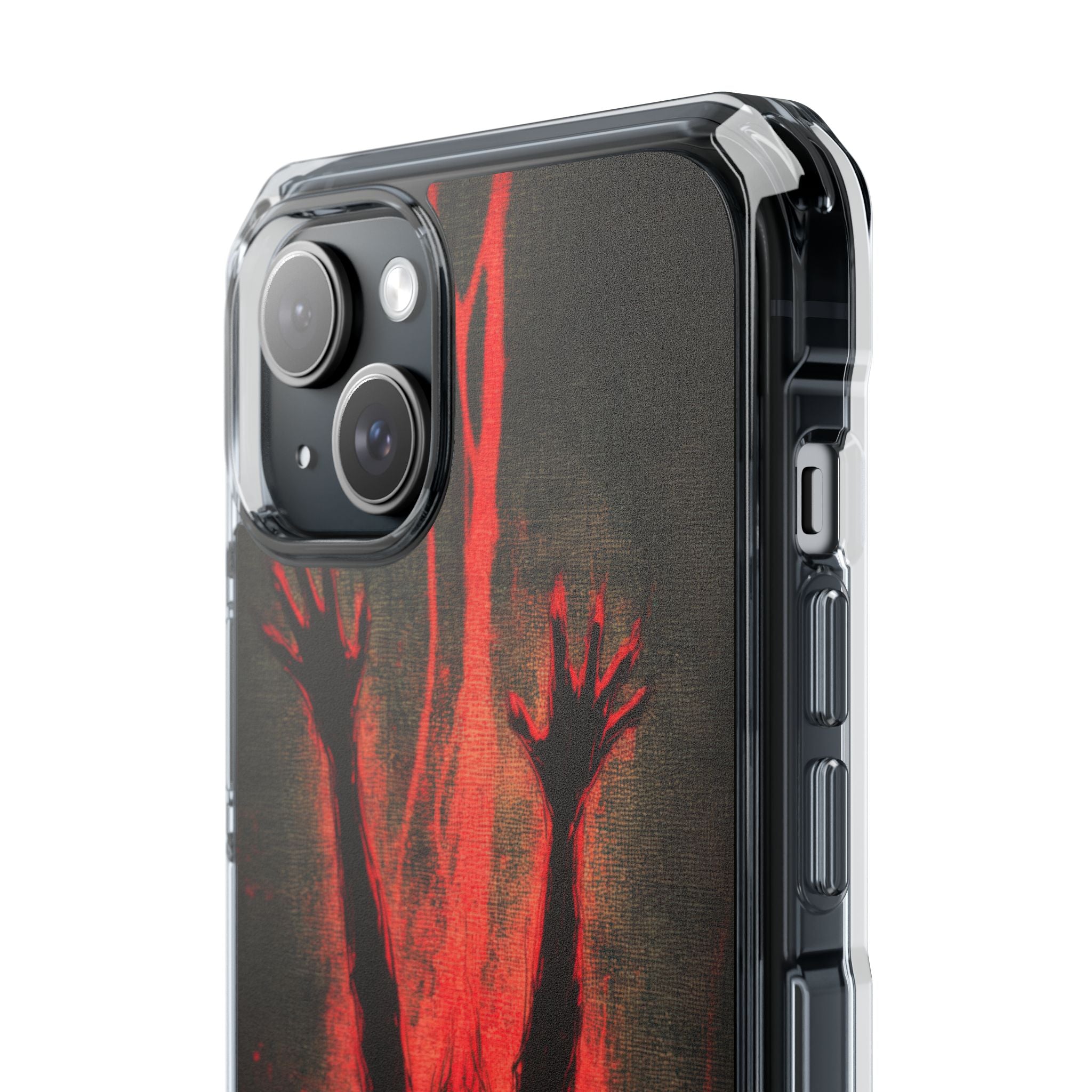 Gothic Crimson Ascension iPhone 15 - Clear Impact Phone Case