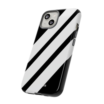 Diagonal Bands Noir iPhone 14 Case - Tough