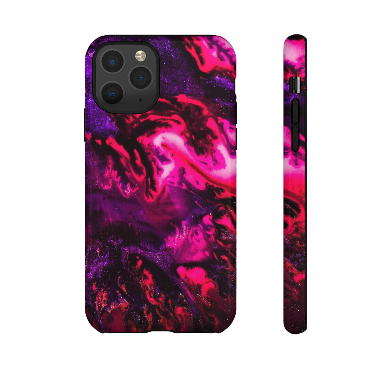 Deep Pink Galaxy Ink Art iPhone Case (Protective) iPhone 11 Pro Glossy Phone Case