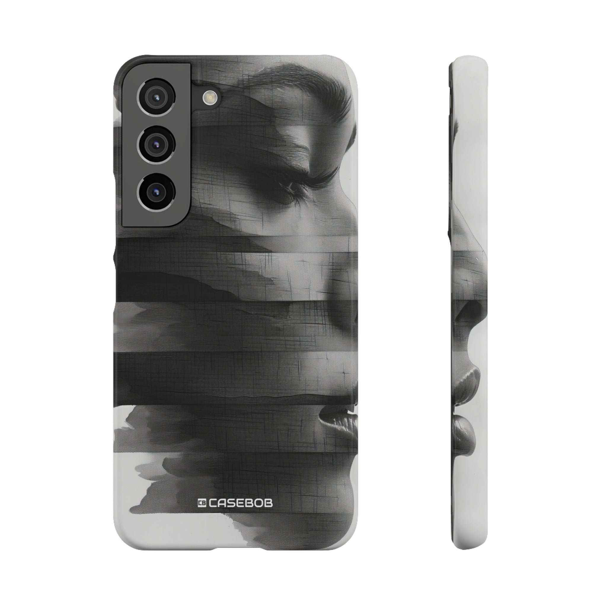 Abstract Glitch Portrait | Slim Phone Case for Samsung