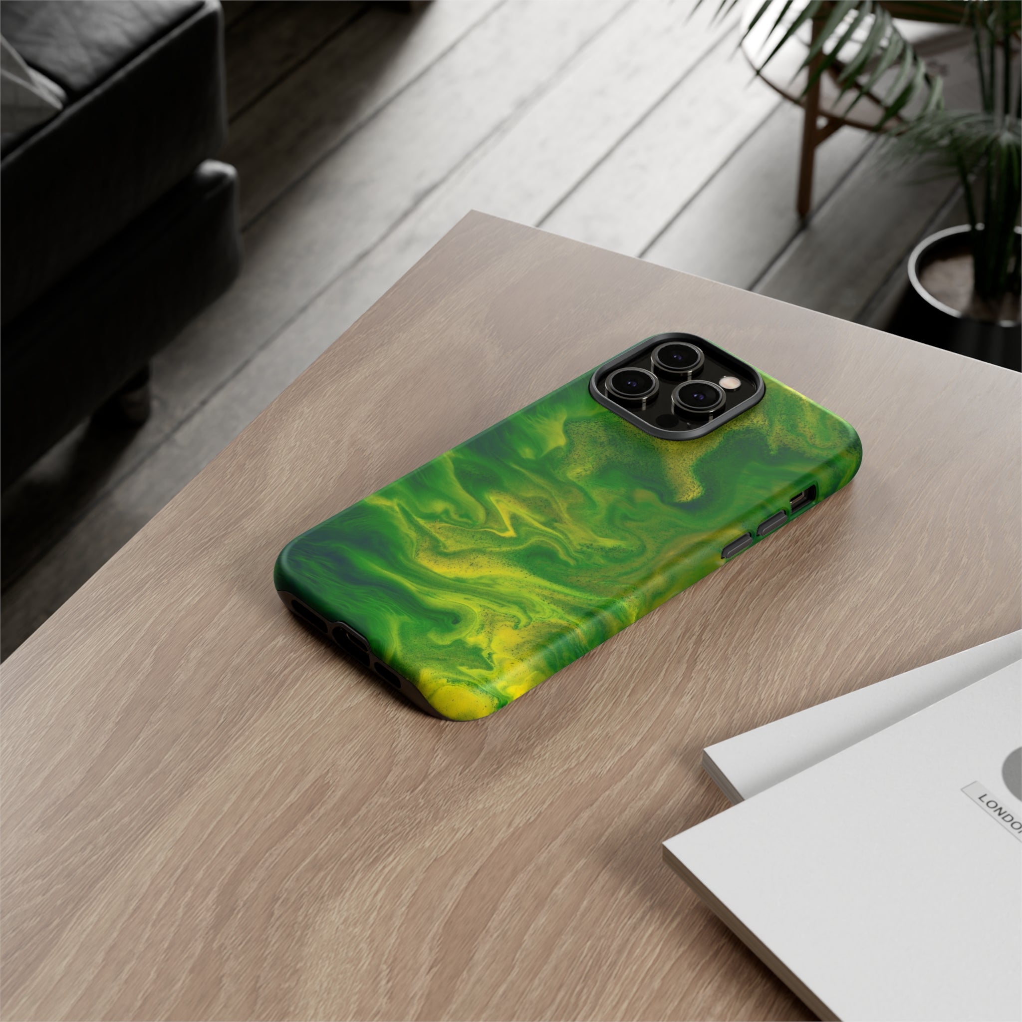 Green Smoke Ink Art iPhone Case (Protective) Phone Case