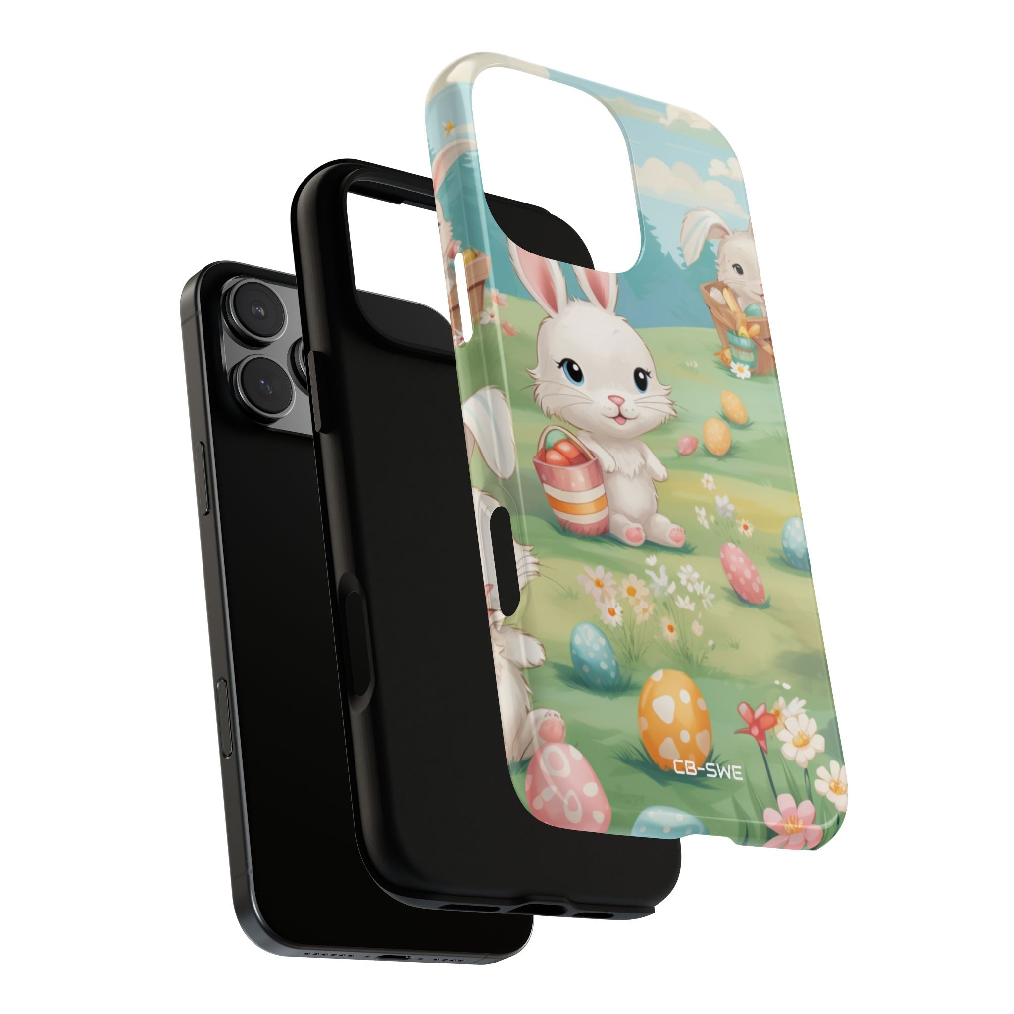 Bunnies Hunt Eggs - iPhone Case