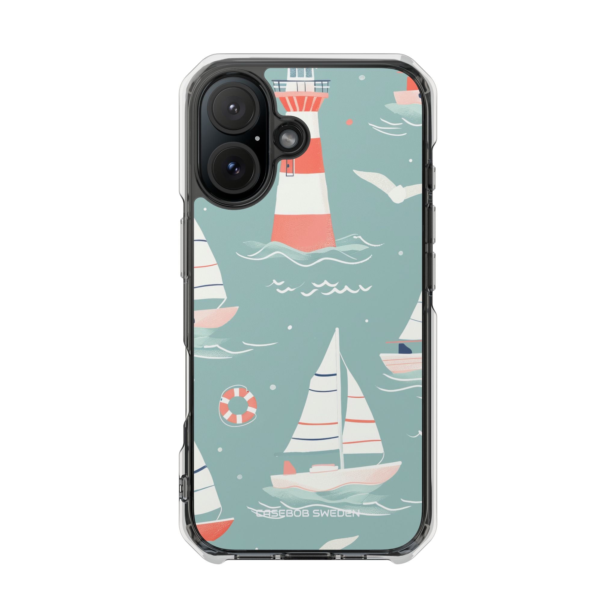 Lighthouse Nautical Charm - Clear Impact iPhone 16 Phone Case