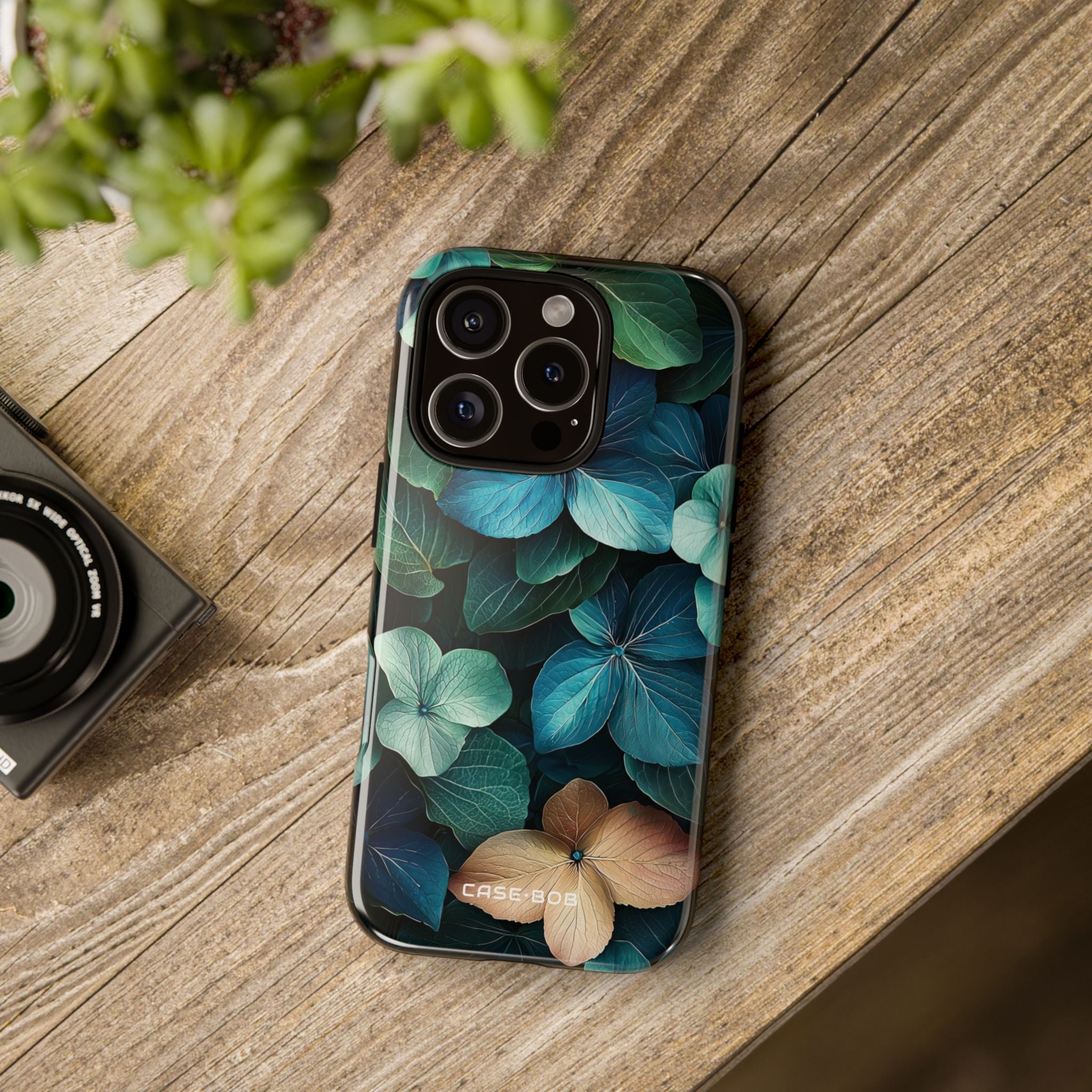 Tan Blossom Blues iPhone 16 Pro Case - Tough