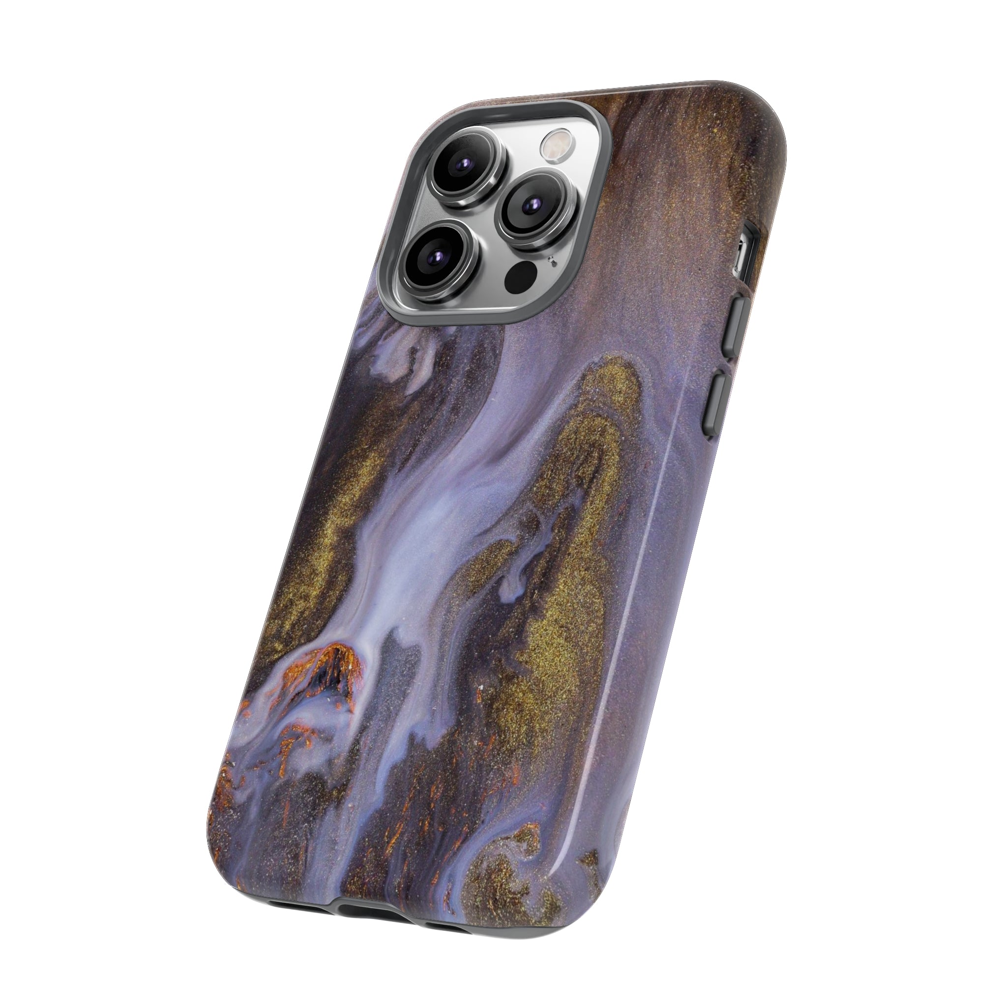 Purple Gold Ink Art iPhone Case (Protective) Phone Case