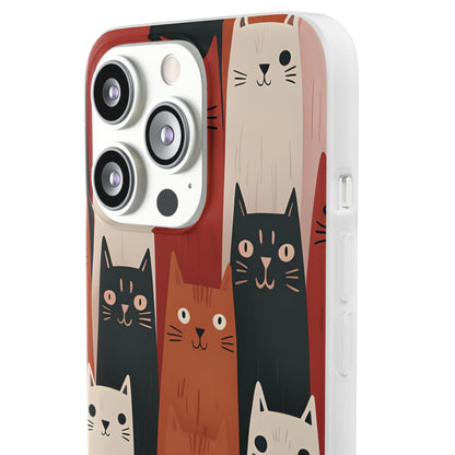 Elongated Cats Black iPhone 13 Pro - Soft
