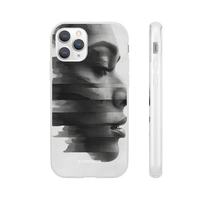 Abstract Glitch Portrait | Flexible Phone Case for iPhone