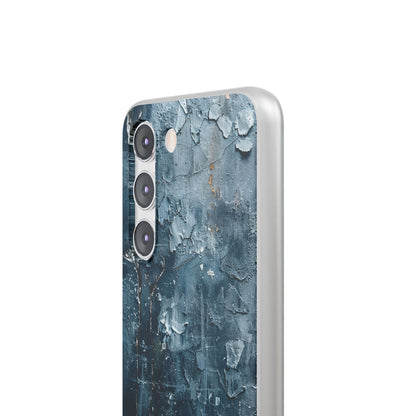 Weathered Blue Tapestry with Cracked Layers Samsung S23 - Flexi Phone Case