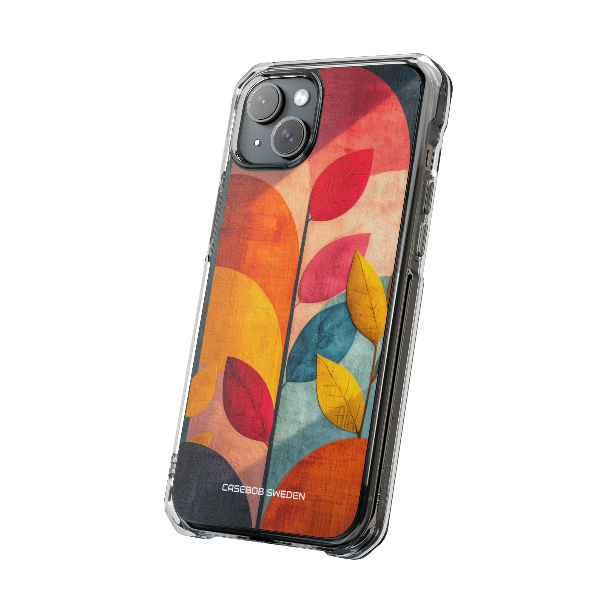 Abstract Orange Blue Design - Clear Impact iPhone 15 Phone Case