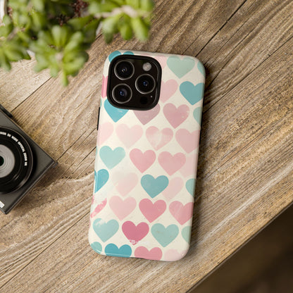 Retro Hearts Symmetry - iPhone Case