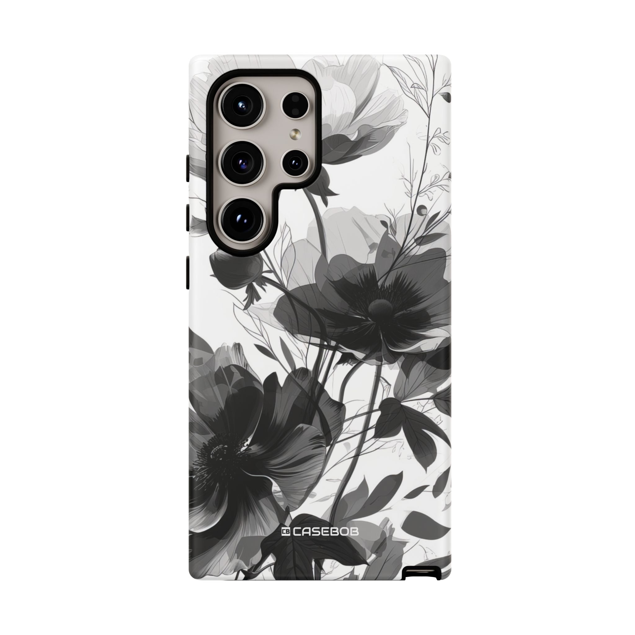 Elegant Monochrome Botanical Elegance - For Samsung S24