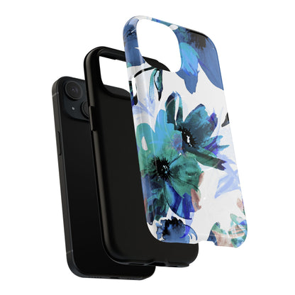 Blue Blossom Radiance iPhone 15 Case - Tough+