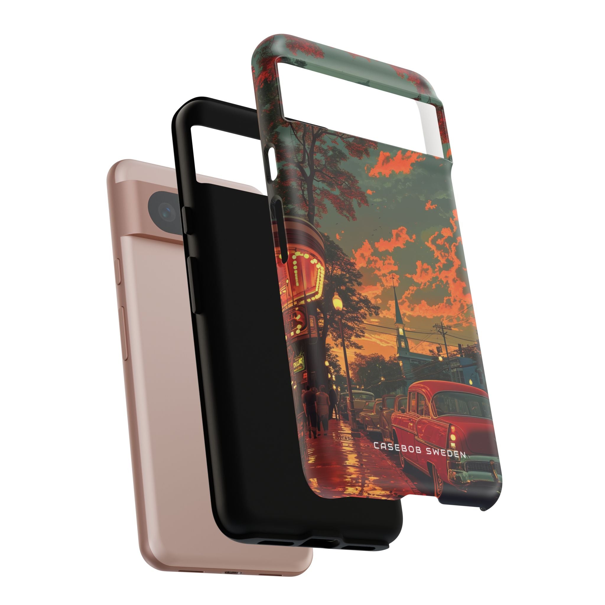 Mid-Century Nostalgia Streetscape Google Pixel 8 - Tough Phone Case