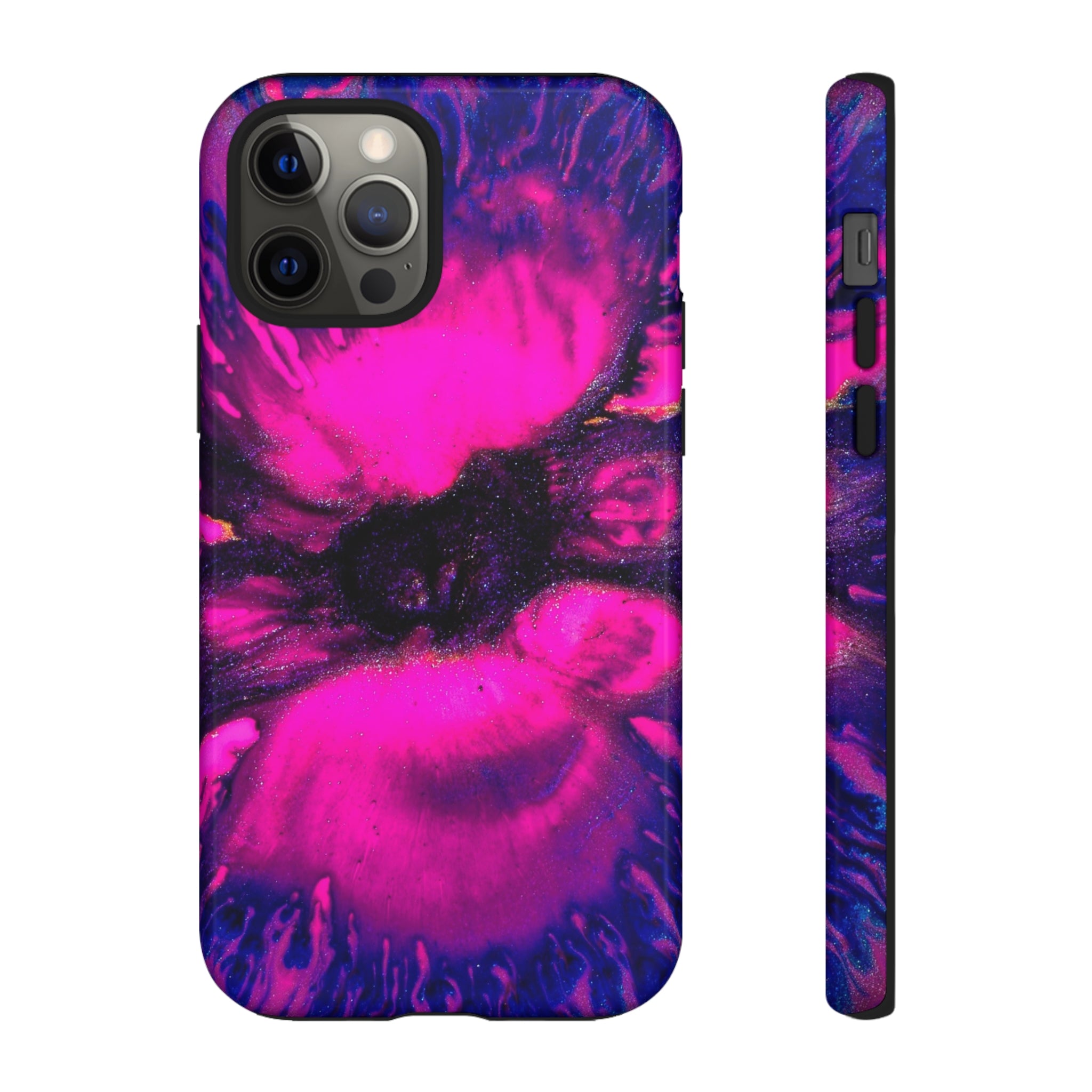 Deep Pink Ink Art iPhone Case (Protective) iPhone 12 Pro Glossy Phone Case