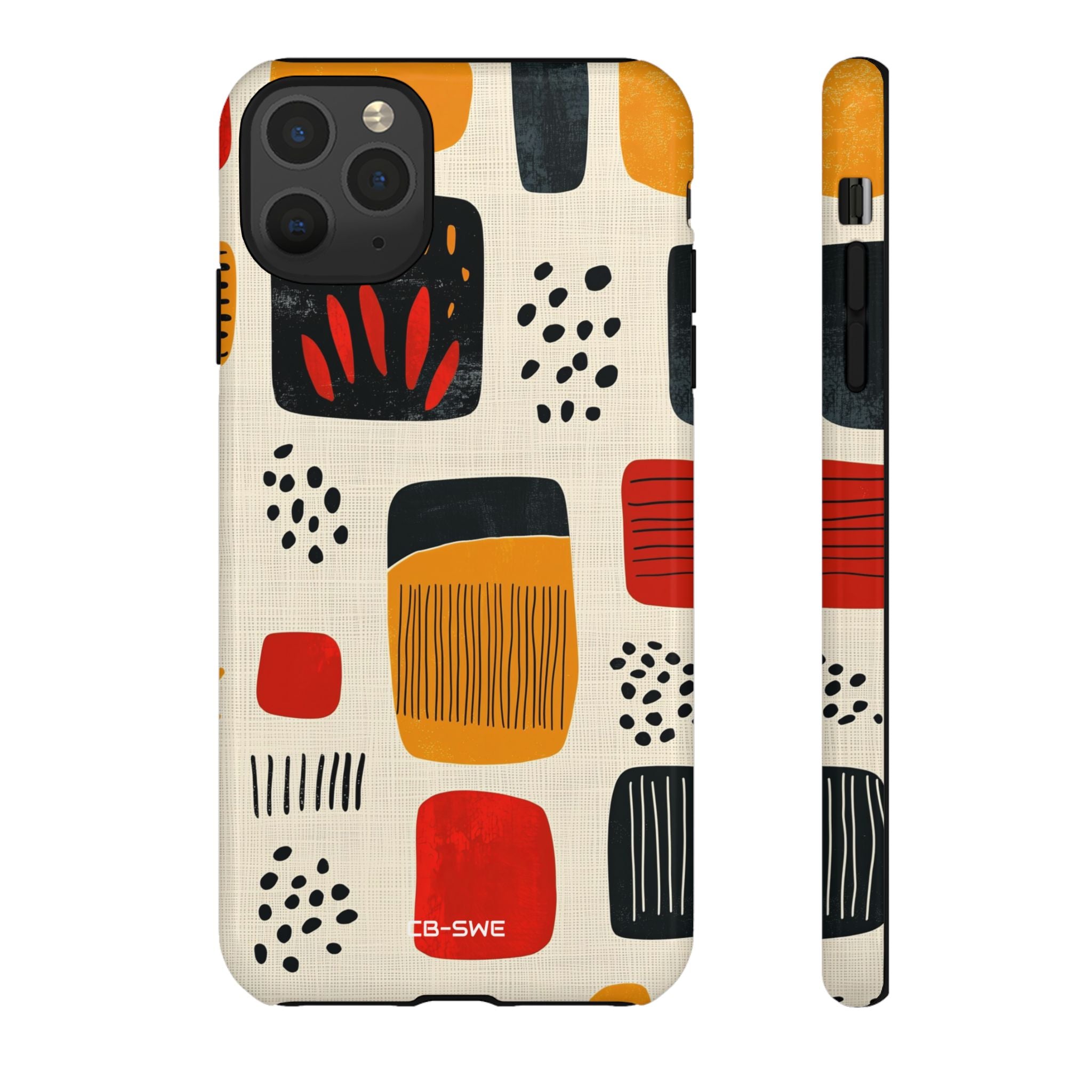 Vibrant Shapes Dance - iPhone Case