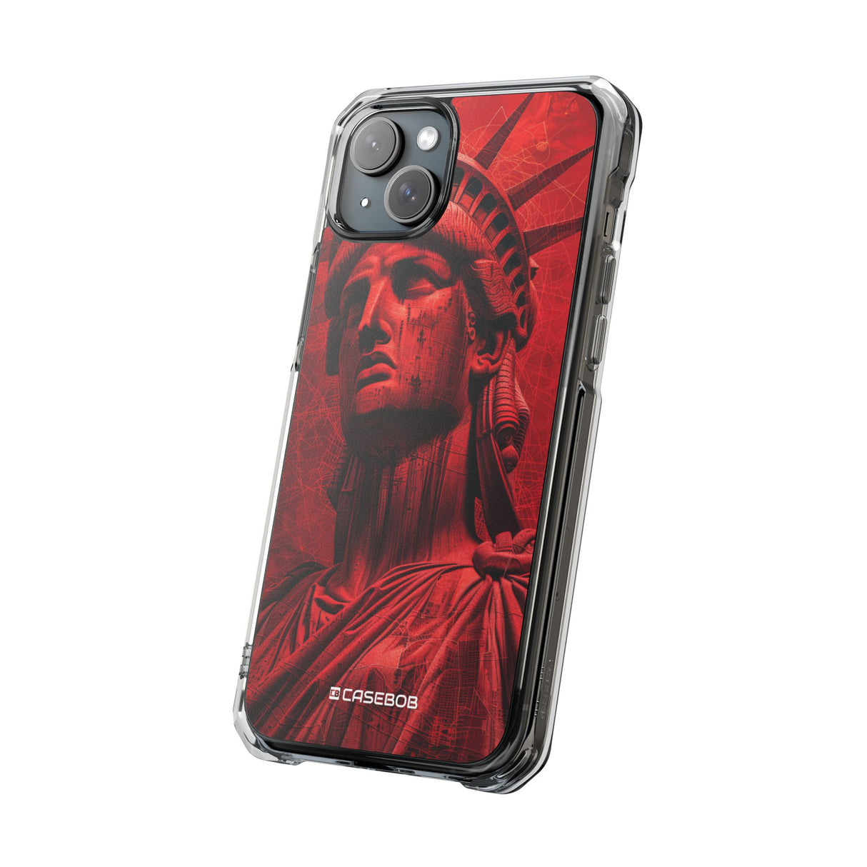 Red Liberty Revolution – Handyhülle für iPhone (Clear Impact – Magnetisch)