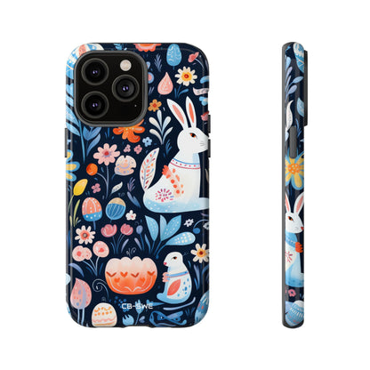 Bunnies Play Among Flowers - iPhone Case