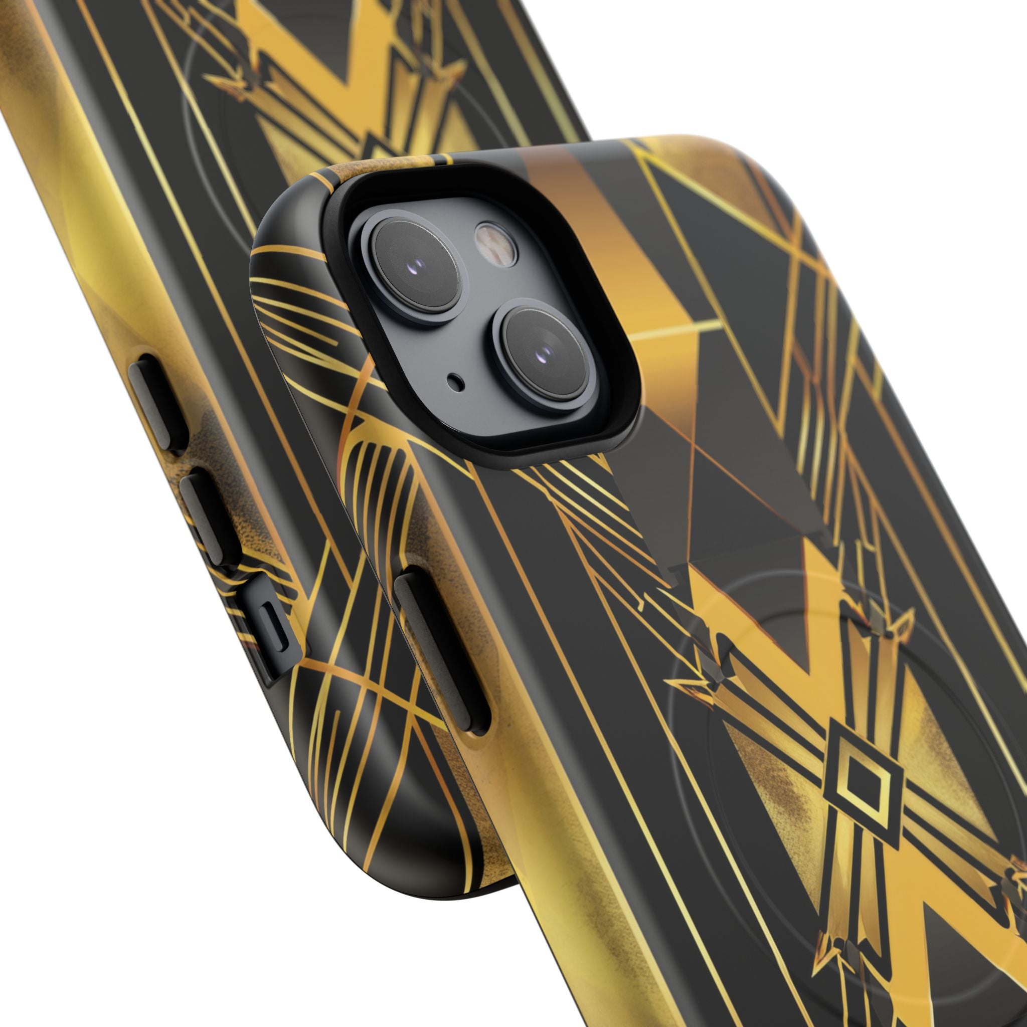 Golden Geometric Elegance iPhone 14 | Tough+ Phone Case