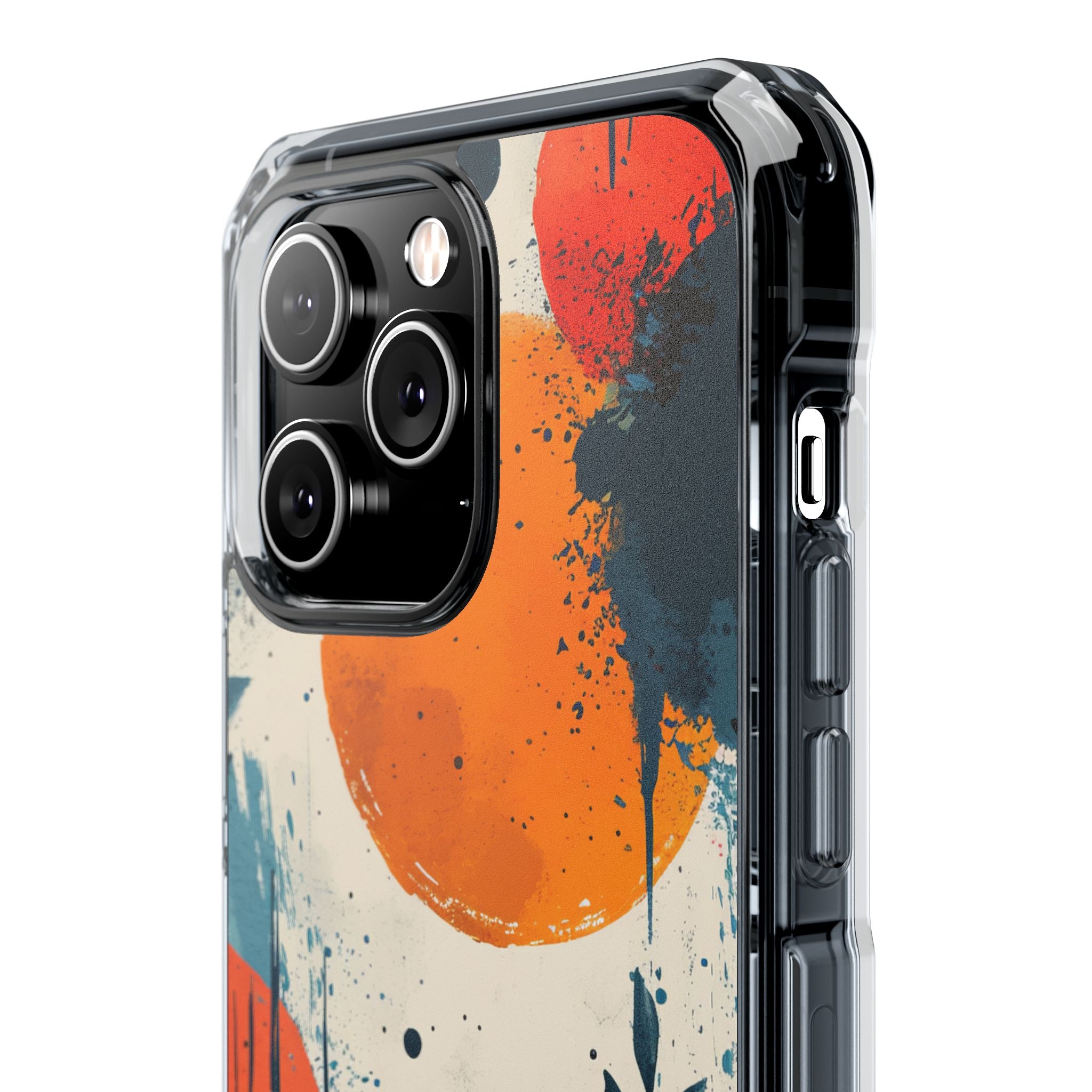 Orange Blue Splash - Clear Impact iPhone 14 Phone Case