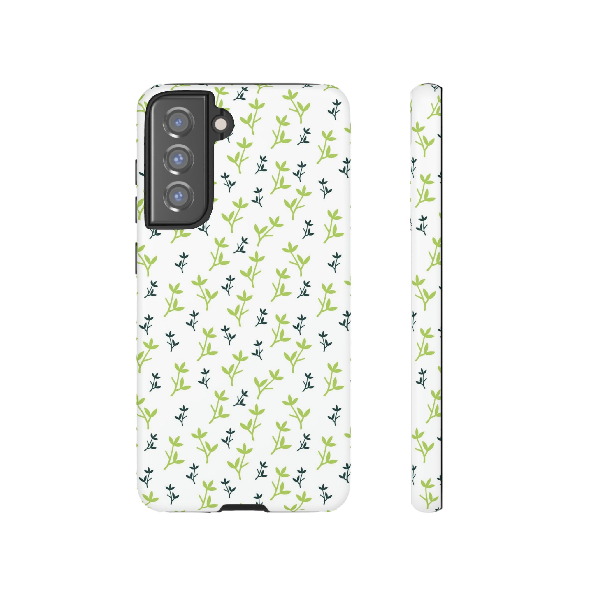 White Flower Pattern - Protective Phone Case