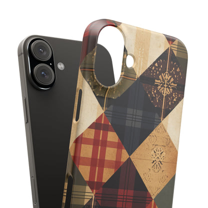 Rustic Geometric Patchwork Harmony iPhone 16 - Slim Phone Case