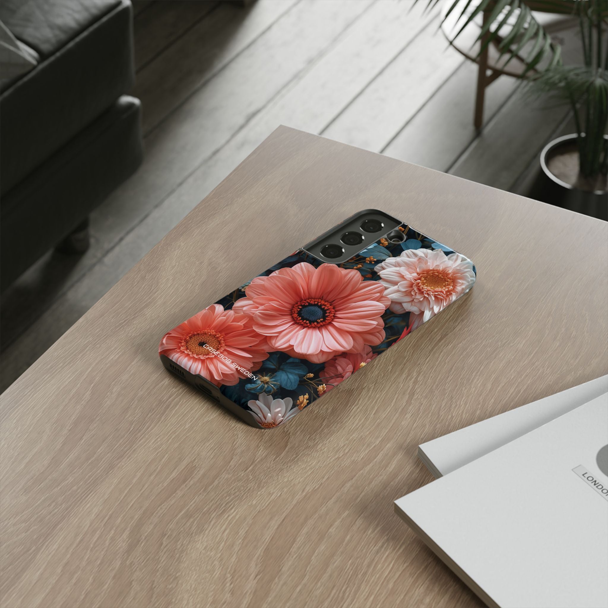 Coral Teal Blooms - Tough Samsung S22 Phone Case