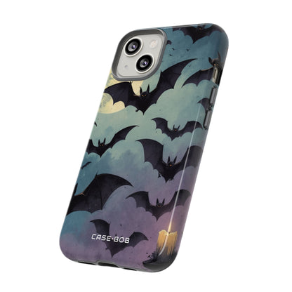Glowing Bat Swarm iPhone 14 Case - Tough