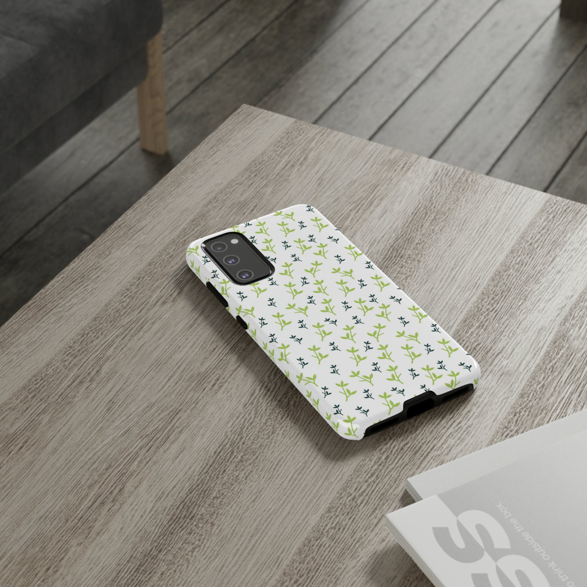 White Flower Pattern - Protective Phone Case