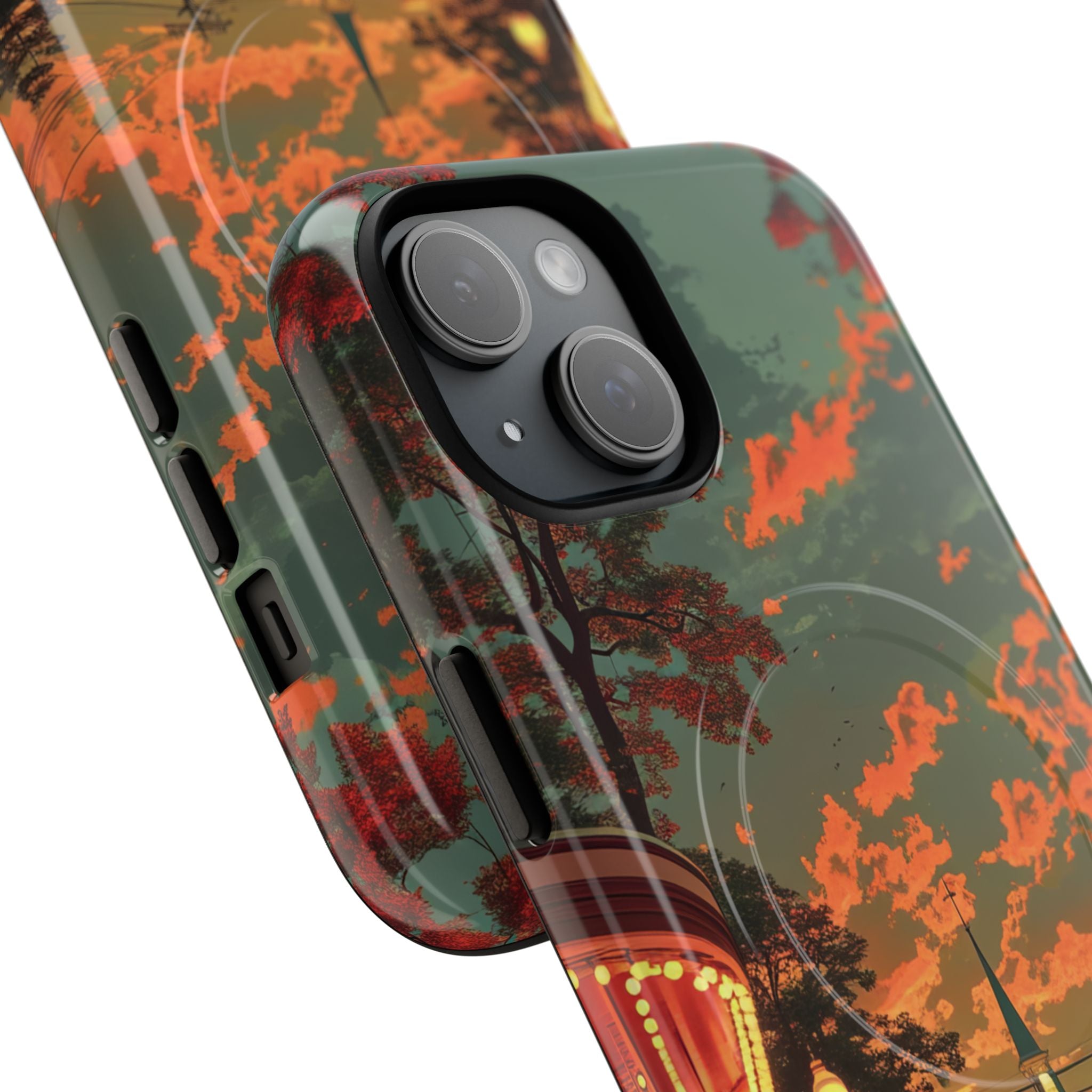 Mid-Century Nostalgia Streetscape iPhone 15 | Tough+ Phone Case