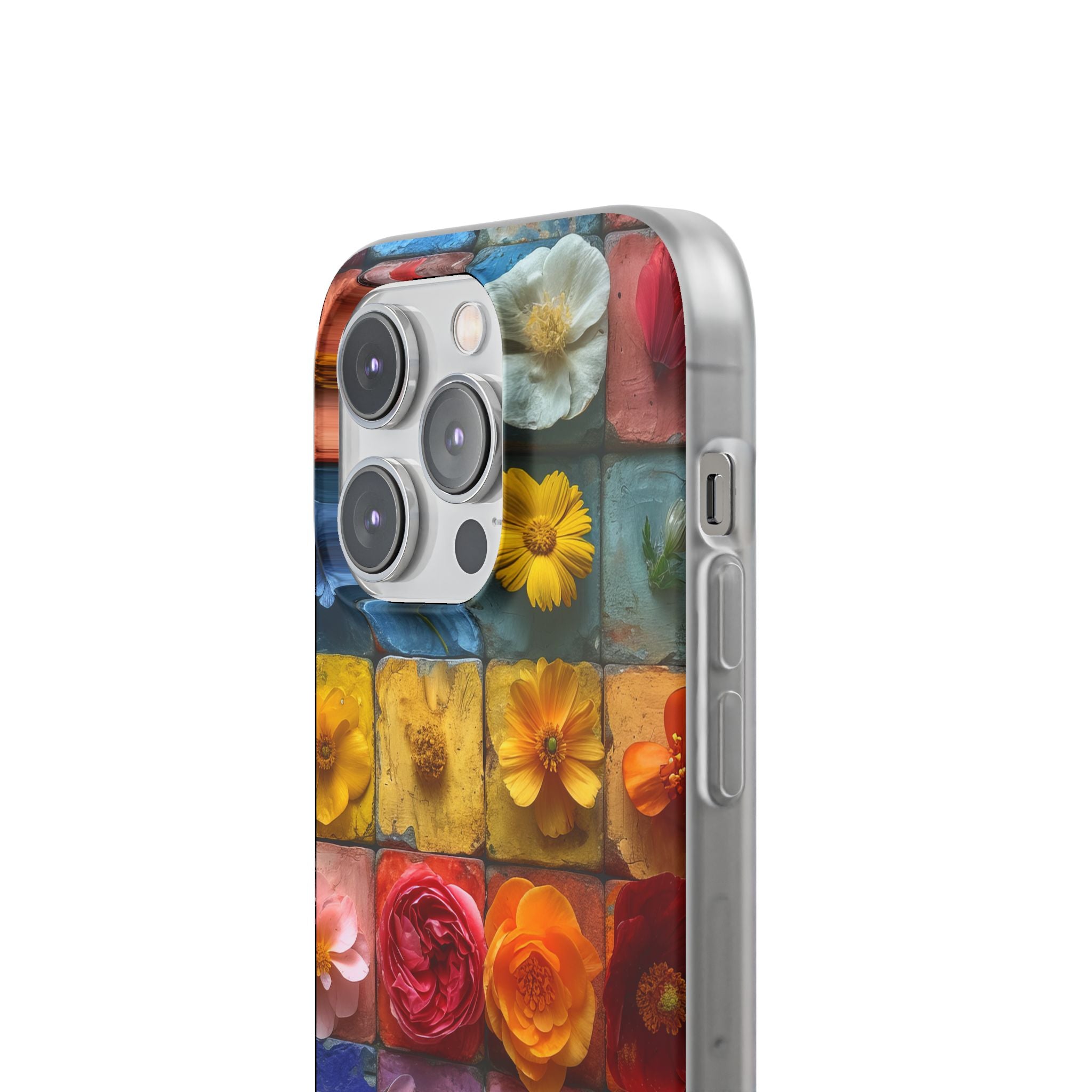 Vibrant Floral Tiles - Flexi iPhone 14 Phone Case