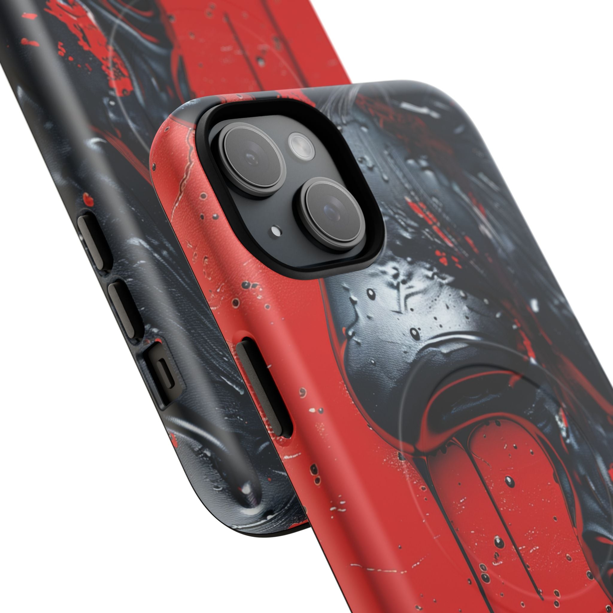 Textured Crimson Bloom iPhone 15 | Tough+ Phone Case