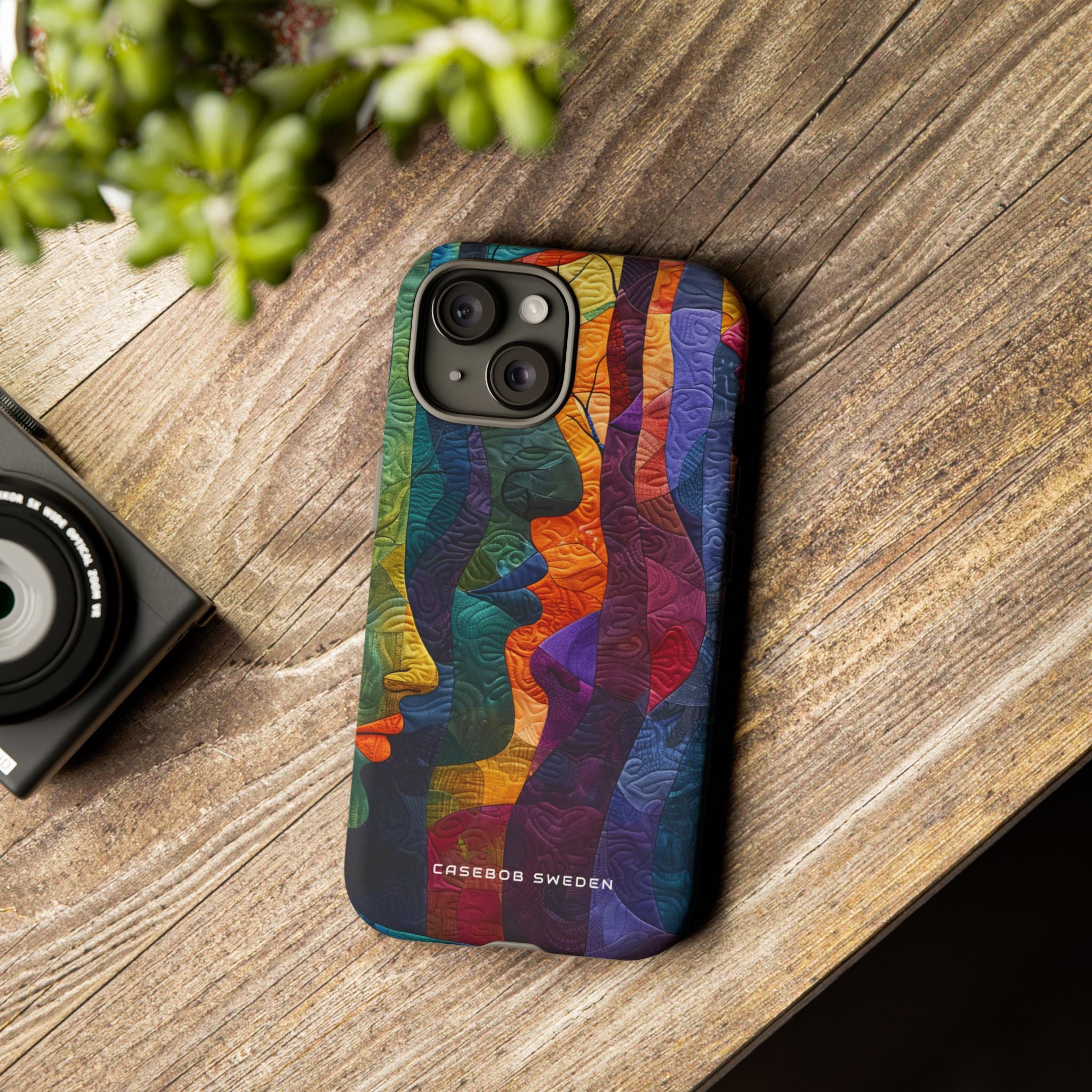 Harmonized Faces and Nature Fusion iPhone 15 - Tough Phone Case