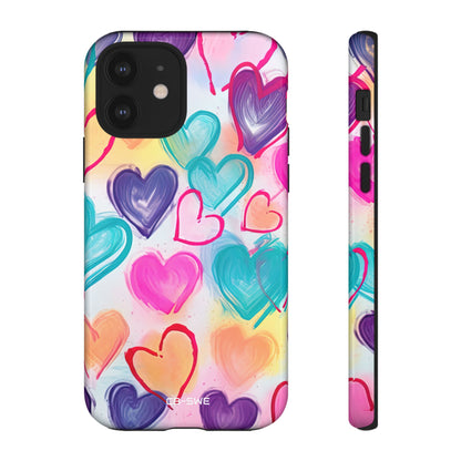 Hearts Dance Playfully - iPhone Case
