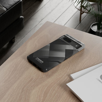 Grayscale Geometric Layers Google Pixel 7 - Tough