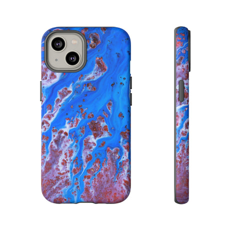 Bright Blue Ink Art iPhone Case (Protective) iPhone 14 Matte Phone Case