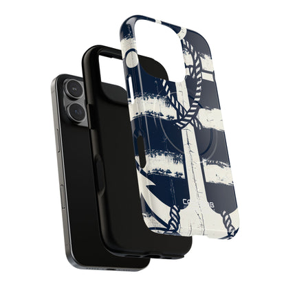 Navy Anchor Stripes iPhone 16 - Tough+