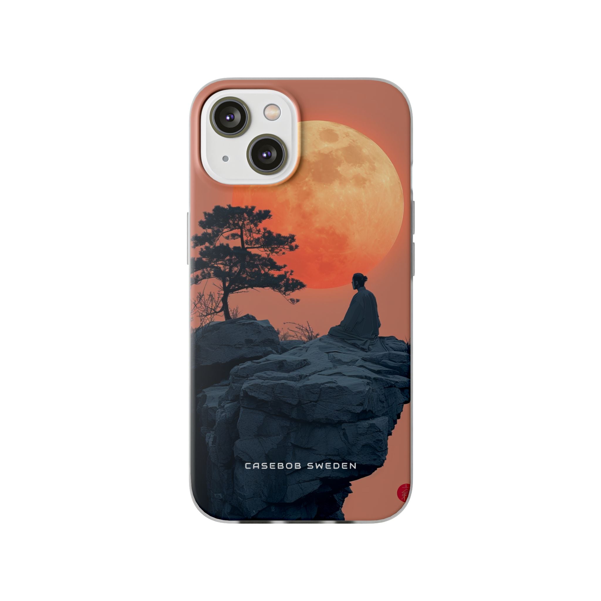 Zen Tranquility Under a Red Moon iPhone 14 - Flexi Phone Case