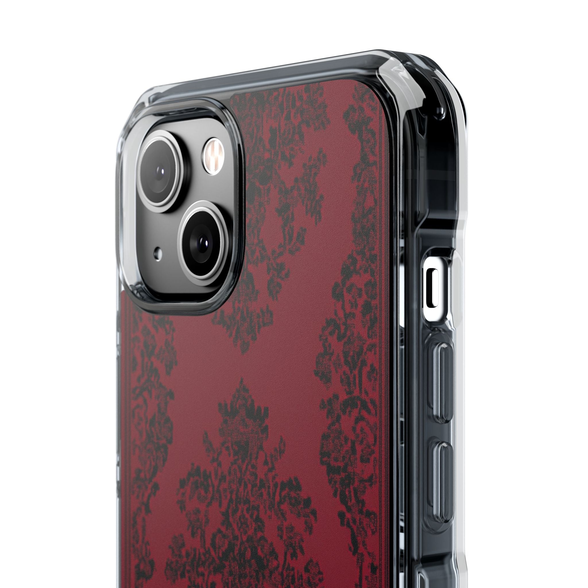 Gothic Crimson Elegance iPhone 14 - Clear Impact Phone Case