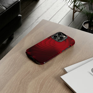 Red Center Waves - Protective Phone Case