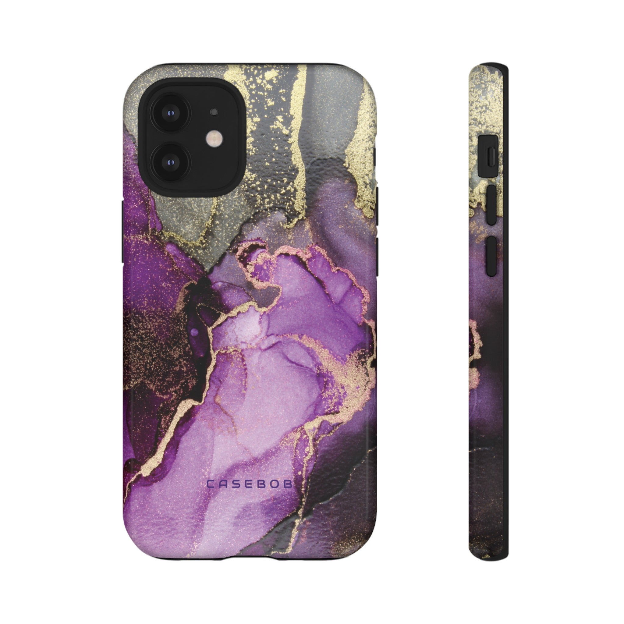 Purple Marble & Gold Phone - Protective Phone Case