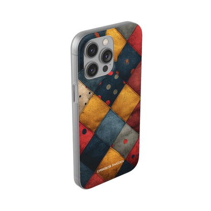 Blue Red Patchwork - Flexi iPhone 14 Phone Case