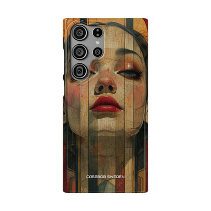 Bold Art Deco Portrait - Slim Samsung S23 Phone Case