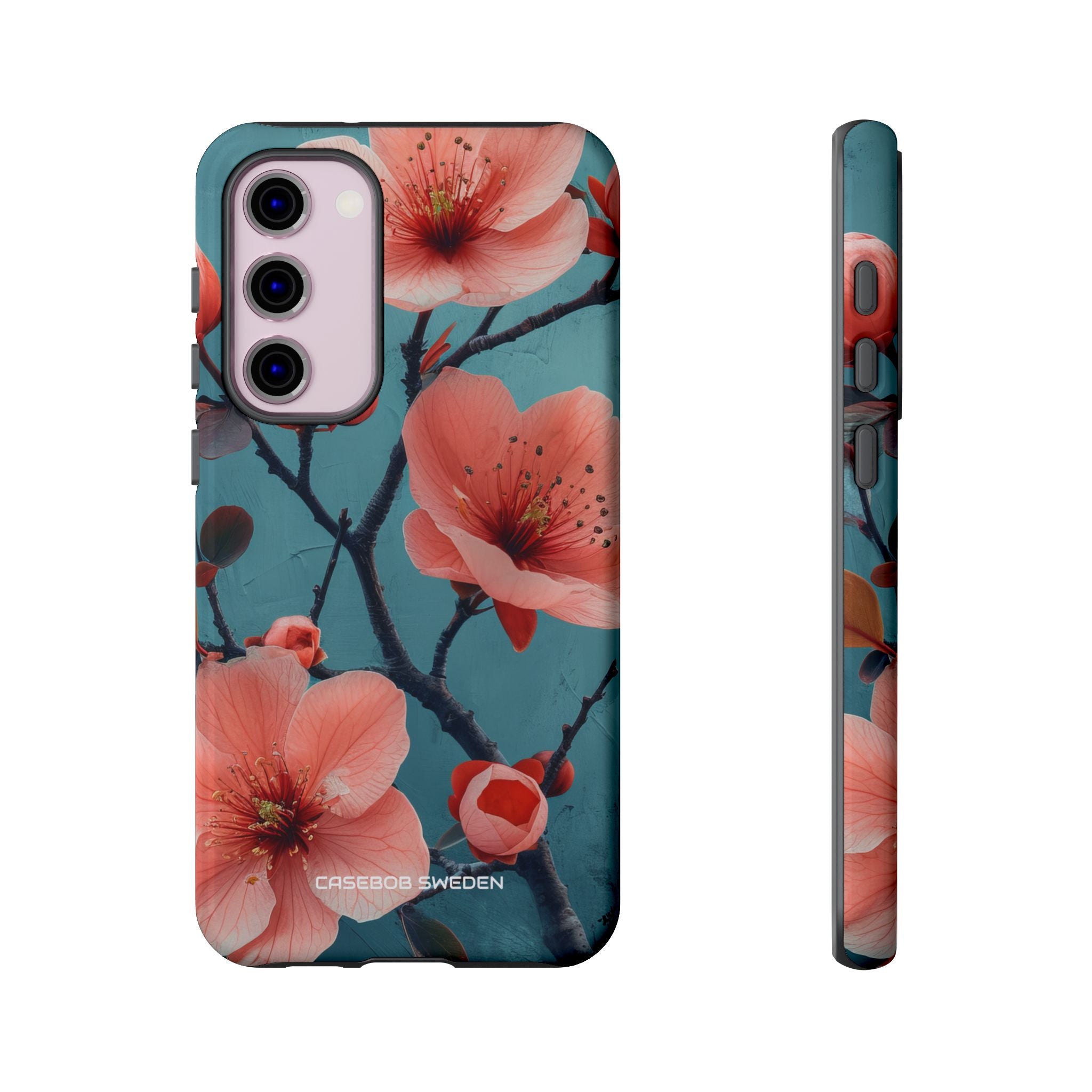 Teal Coral Blossom - Tough Samsung S23 Phone Case