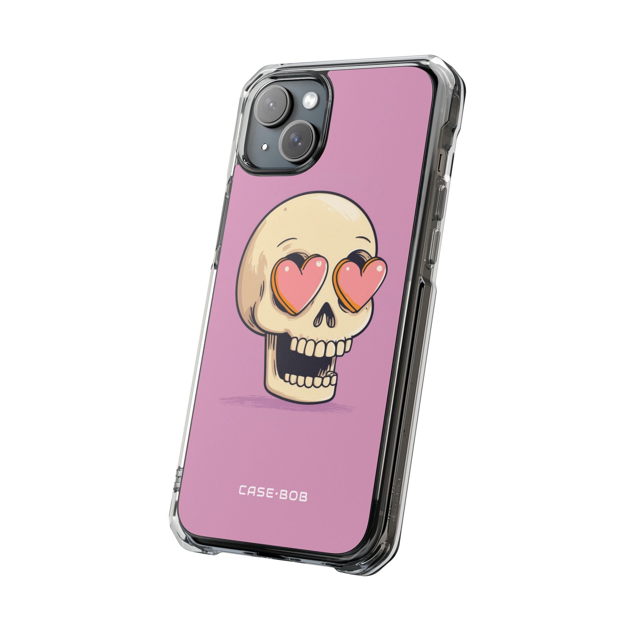 Heart Eyed Skull iPhone 15 Plus Case - Impact