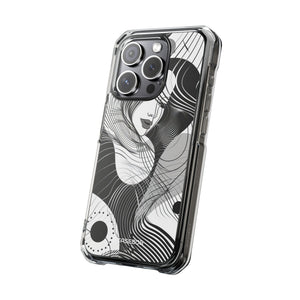 Fluid Noir Rhythm – Handyhülle für iPhone (Clear Impact – Magnetisch) 