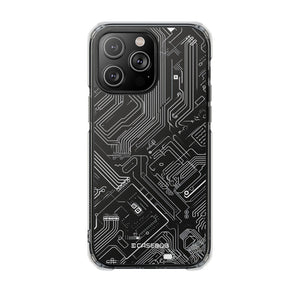 Cyber ​​Circuitry Art - Handyhülle für iPhone (Clear Impact - Magnetisch)