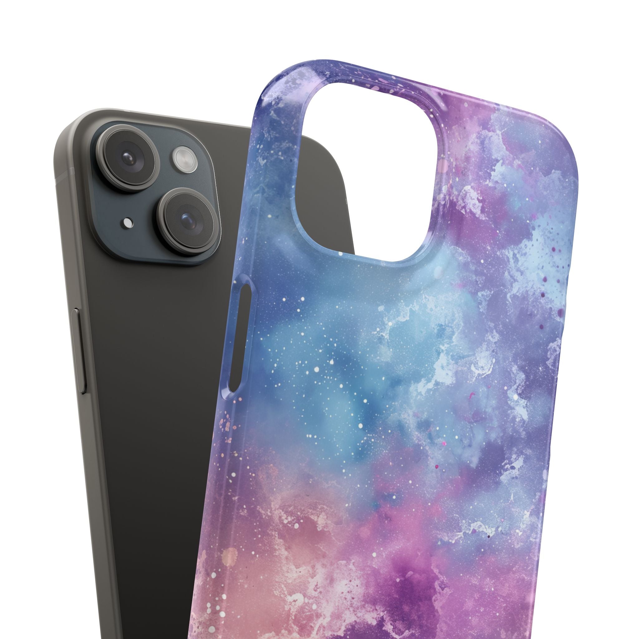 Cosmic Nebula Swirls - Slim iPhone 15 Phone Case